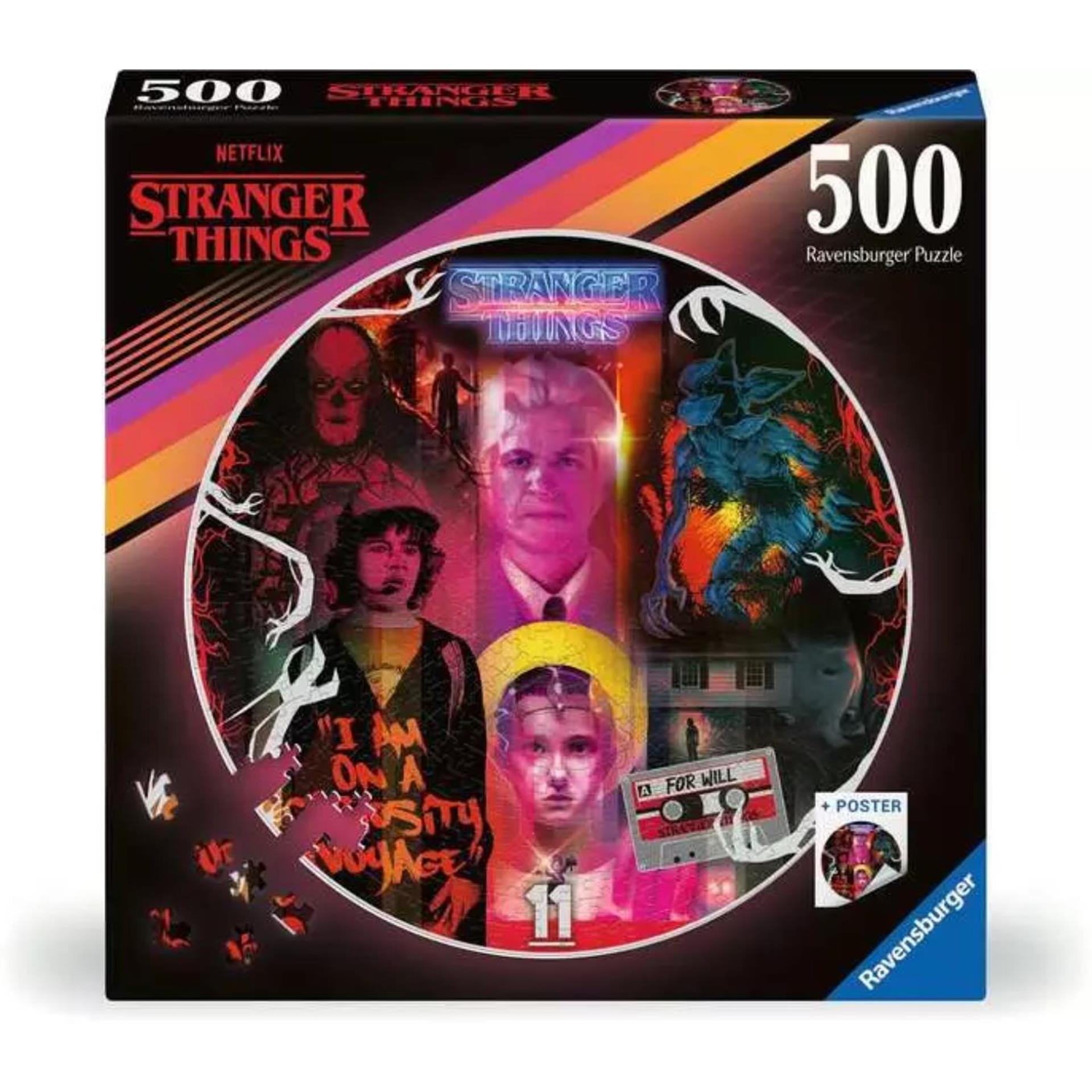 Ravensburger ronde puzzel stranger things 500 stukjes