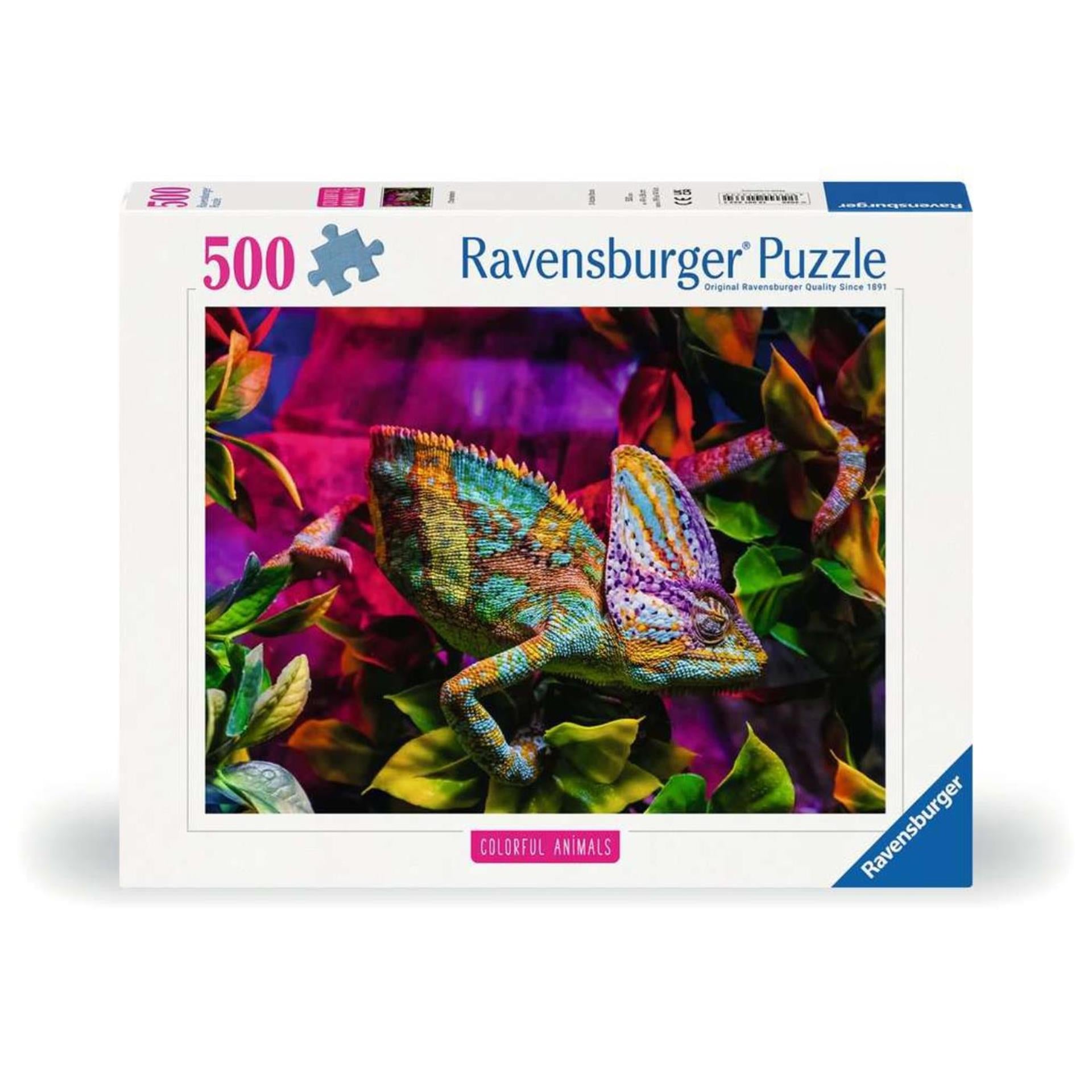 Ravensburger legpuzzel kleurrijke dieren kameleon, 500st.