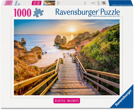 Ravensburger - houten trap naar praia do camillo - legpuzzel - 1000 stukjes