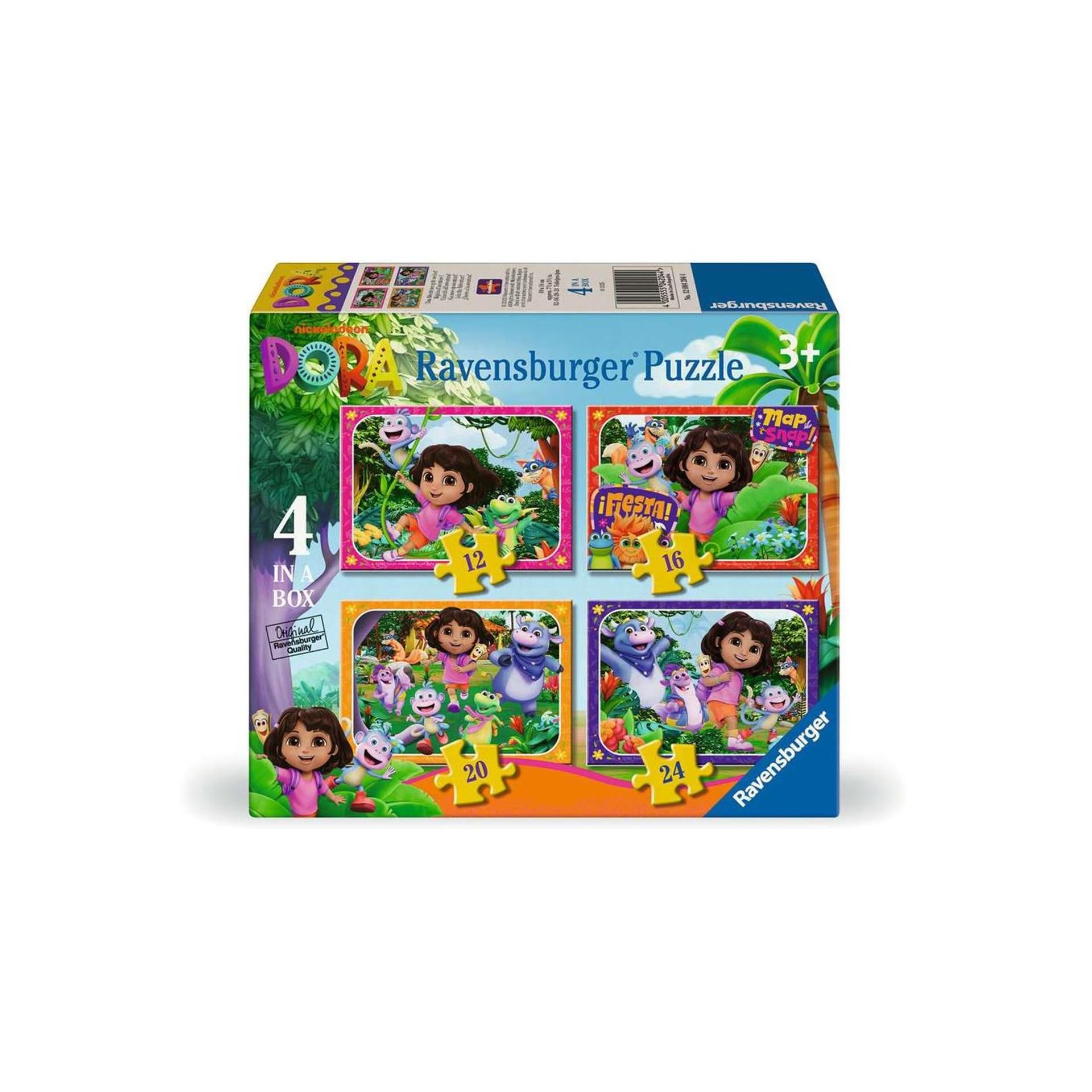 Ravensburger legpuzzel dora the explorer kom bij het avontuur! - 4 puzzels