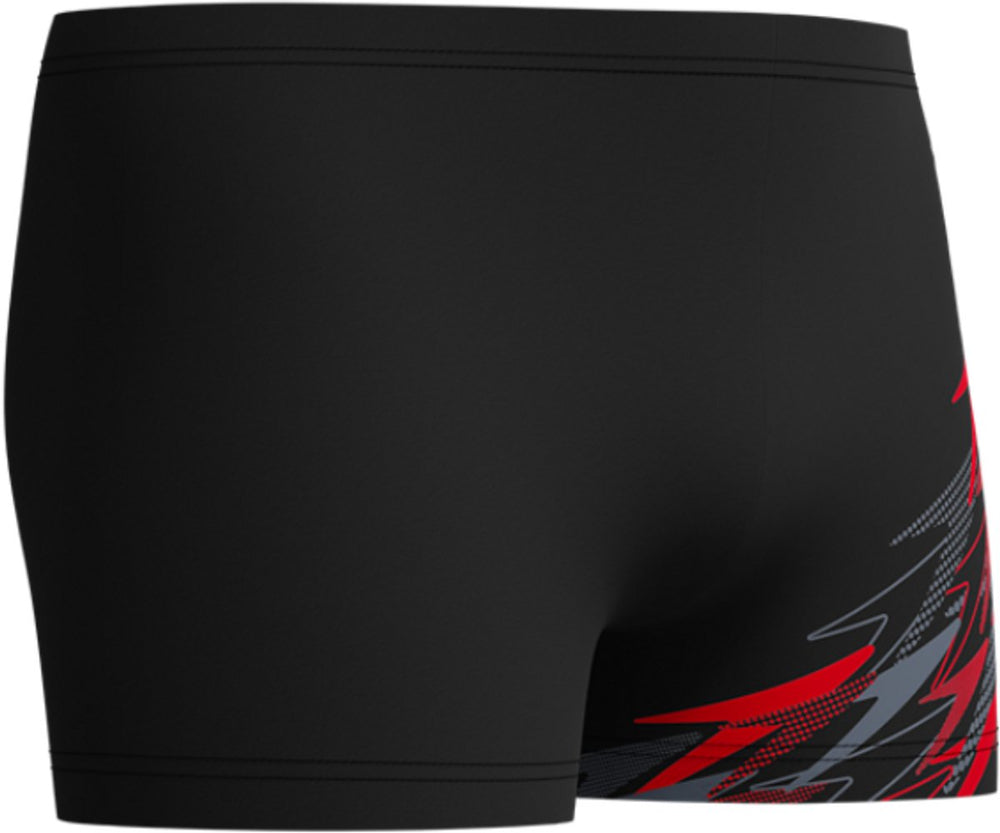 Speedo medley logo aquashort heren - strakke zwemshort heren - vormvaste zwemboxer heren - sportzwembroek heren met trekkoord - blauw rood - xs