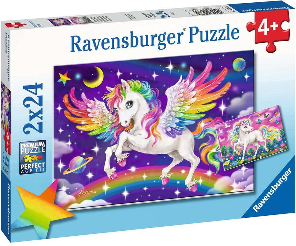 Ravensburger puzzle unicorn and pegasus - jigsaw puzzle - 2x24 pieces