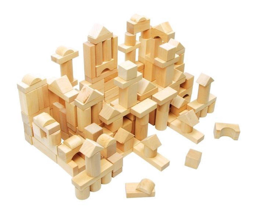 Small foot - wooden building blocks natural in bag, 100 pcs.