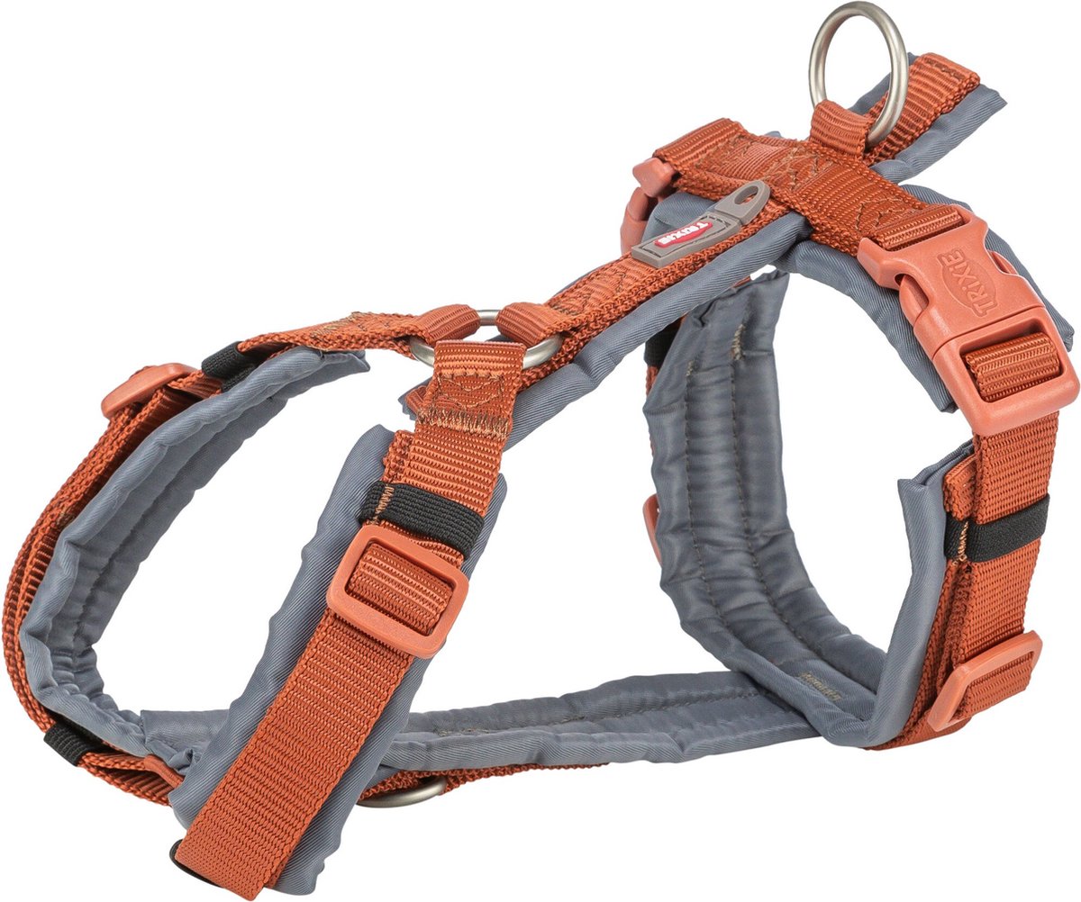 Trixie hondentuig premium trekking roest bruin grafiek grijs