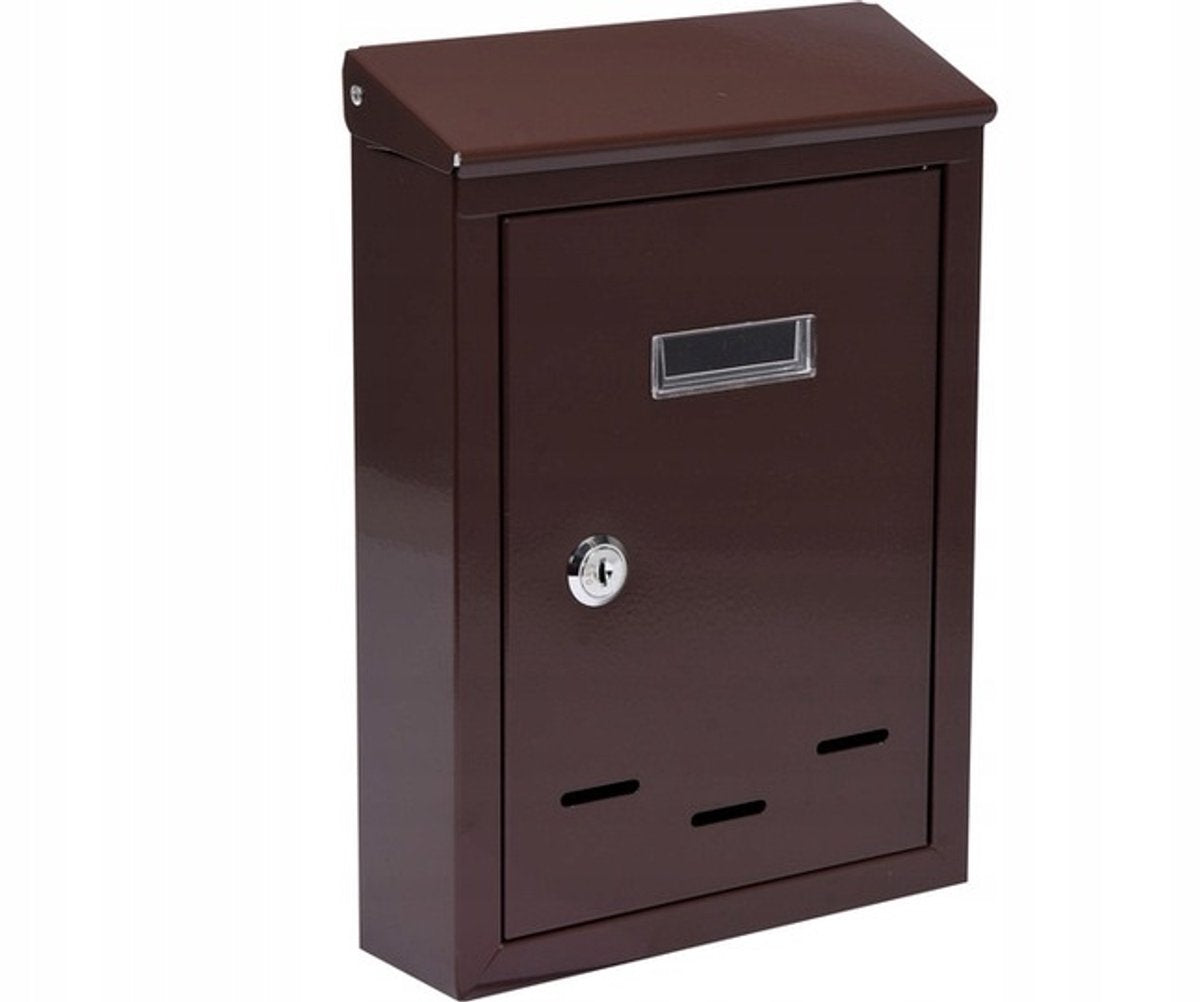 Vorel brievenbus met 2 sleutels - bruin - 285x200x60 mm