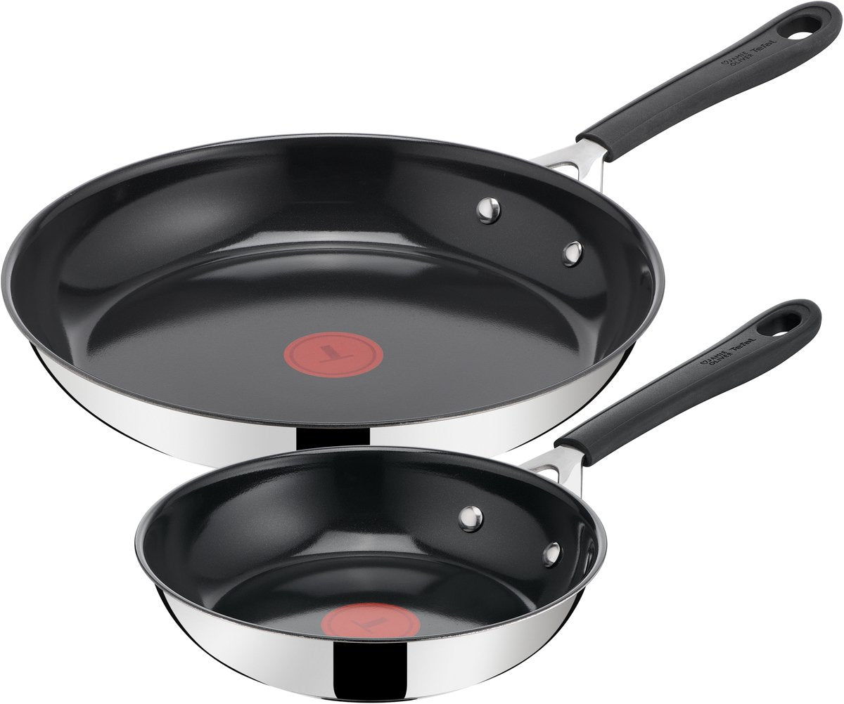 Jamie oliver by tefal easy cook ceramic - koekenpannenset - 20 28 cm - pfas-vrij - keramisch - geschikt voor alle warmtebronnen