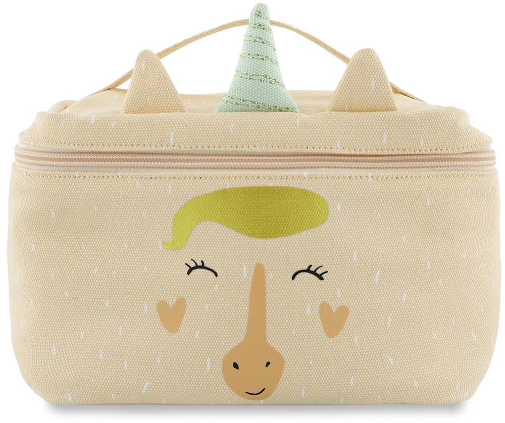 Trixie lunchtas - mrs. unicorn - koeltas voor kinderen - met naamlabel - thermische tas voor lunch - roze