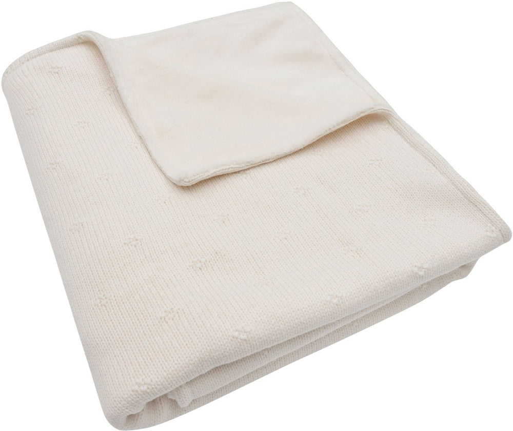 Jollein - deken wieg 75x100cm - wiegdeken, wiegdekentje, dekentje baby - cosy knit ivory velvet