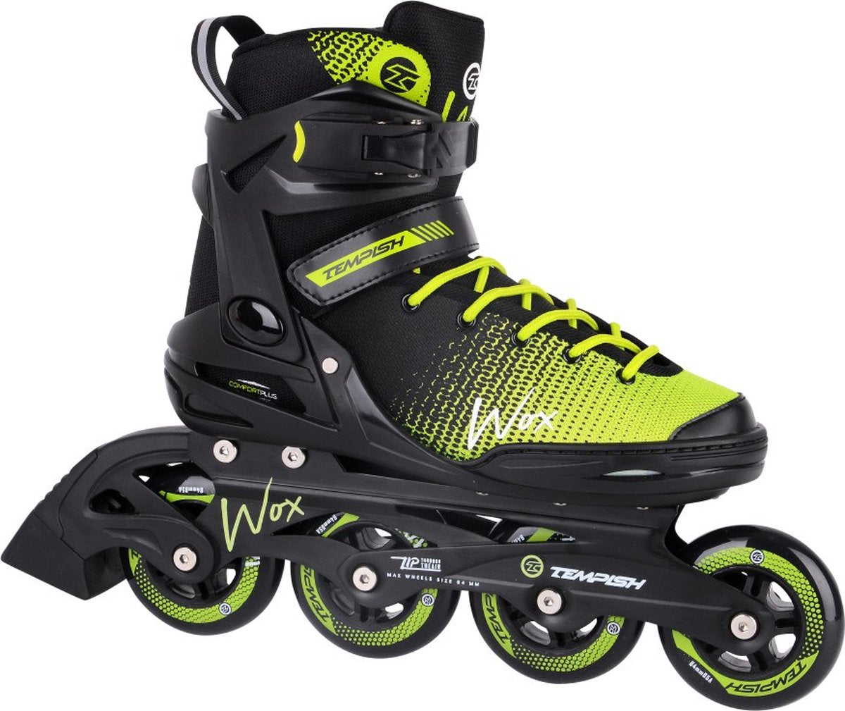 Tempish wox 84 skeelers volwassenen – 4x84mm wielen – fitness inline skates – zwart groen – maat 42