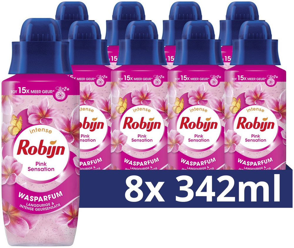 Robijn intense wasparfum - pink sensation - 8 flessen x 342 ml