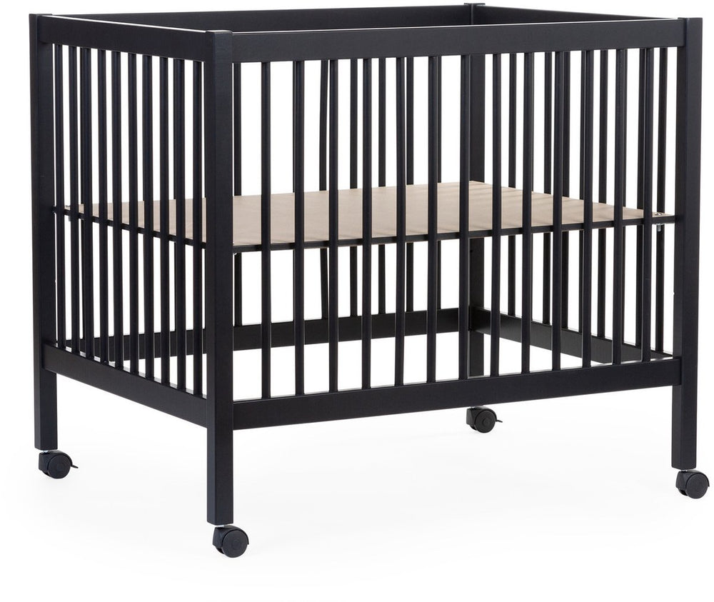 Childhome park 97 box met wieltjes - hout - 0 tot 36m - zwart - 98 x 78 x 82 cm