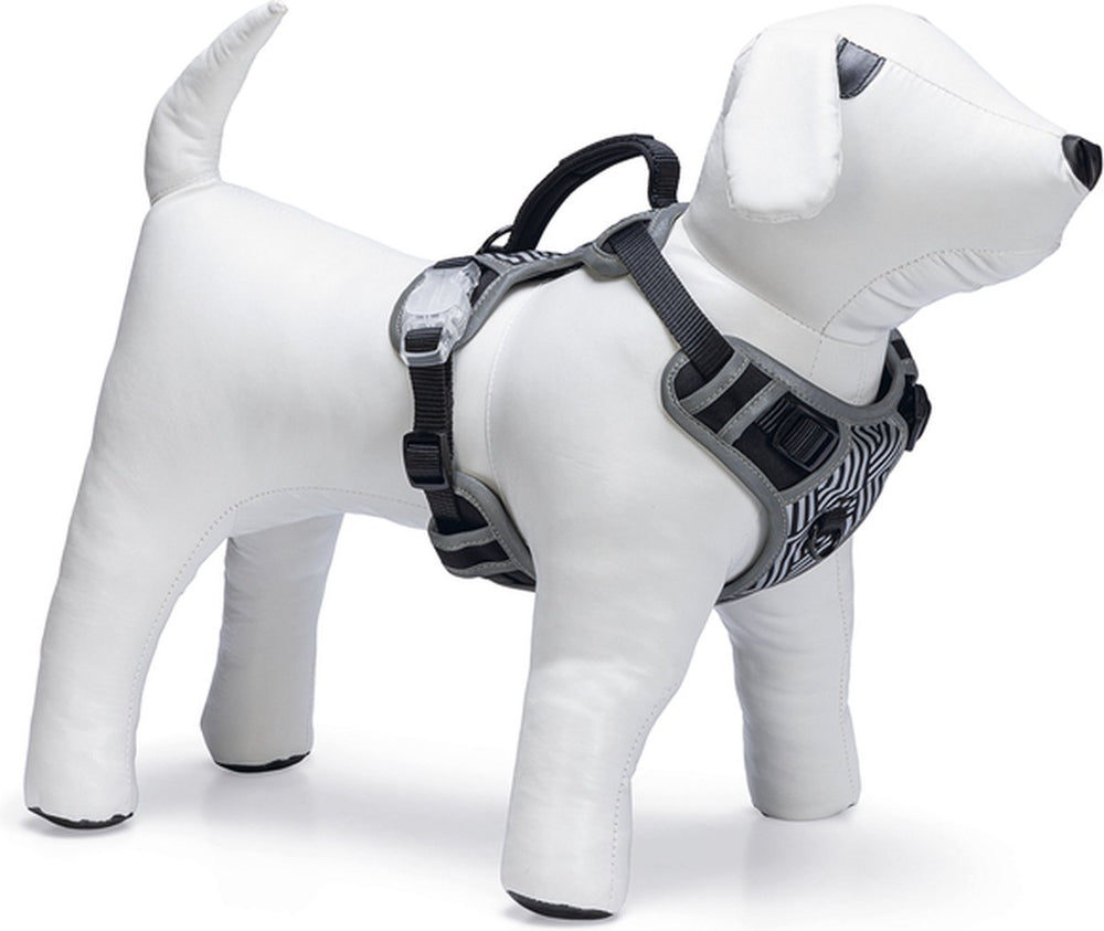 Beeztees safety gear parinca premium y-tuig - hondentuig - led - nylon - zwart - 40-61 cm x 20 mm