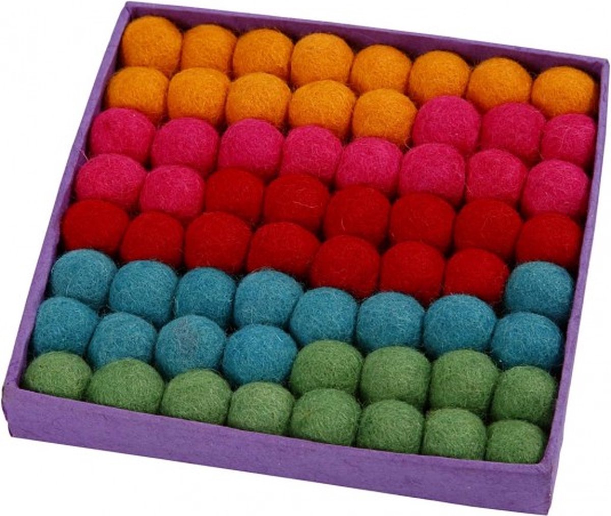 Creativ company wol kralen 20mm sterke kleuren 64 stuks