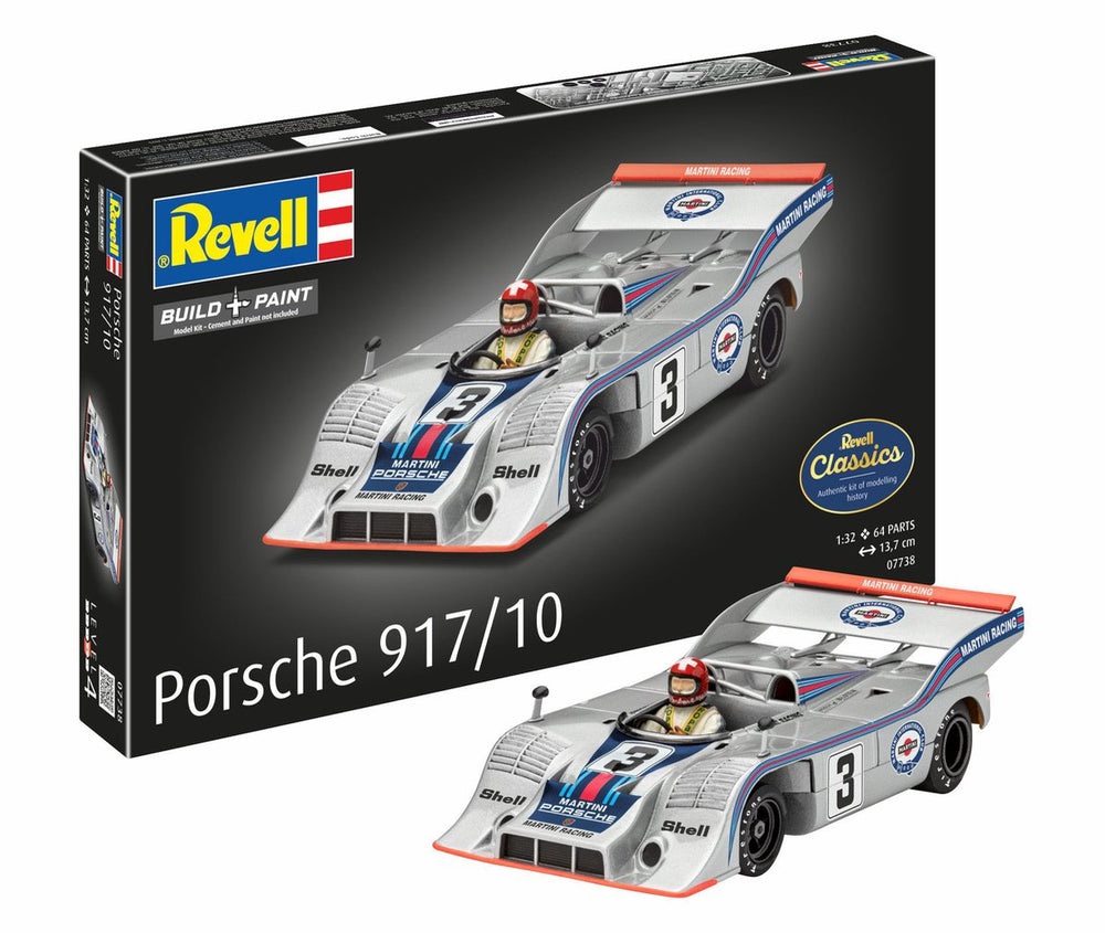 Revell modelbouwpakket auto - 07738 porsche 917 10 - duitse rauto plastic - 1:32 - modelbouw