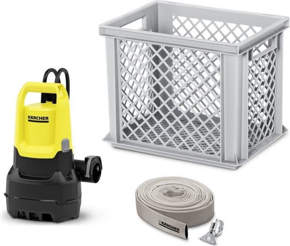 Kärcher sp 16.000 flood box vuilwater dompelpomp - wateropbrengst 16000 l u - vlakafszuiging tot 25 mm - korrelgrootte max. 20 mm - inclusief box en 10 m slang