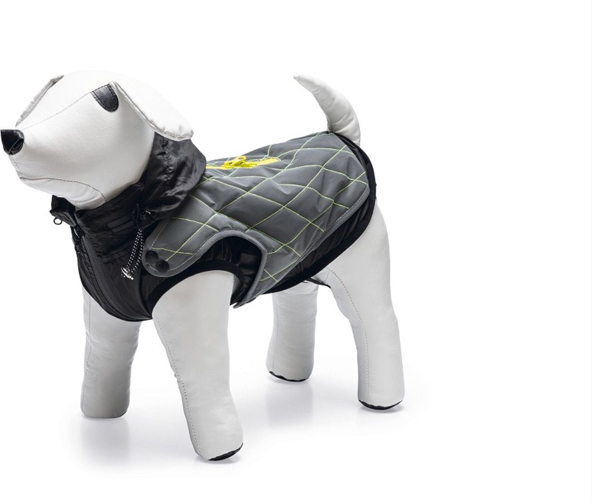 Beeztees safety gear allia – hondenjas – reflecterend – grijs – 62 cm - met capuchon 2 in 1 jas