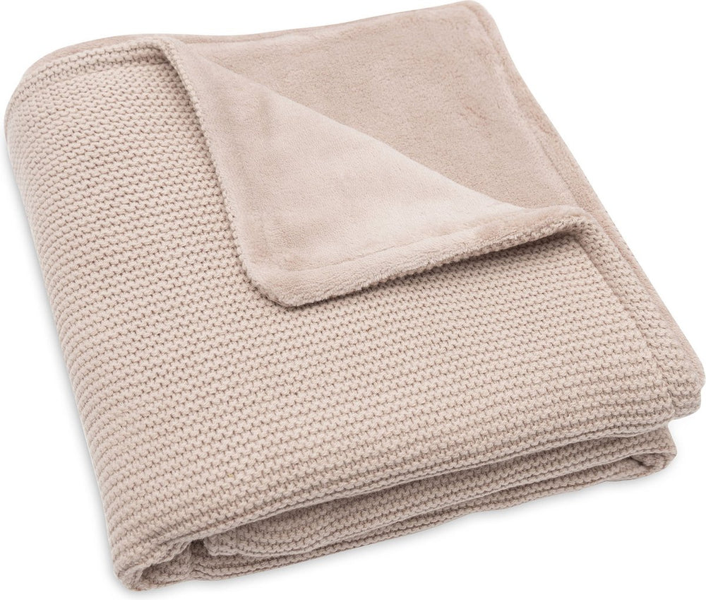 Jollein - deken wieg 75x100cm - wiegdeken, wiegdekentje, dekentje baby - basic knit - basic knit - wild rose fleece