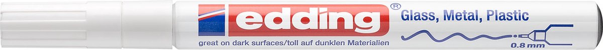 Edding glanslakmarker 780 rond 0,8 mm aluminium wit