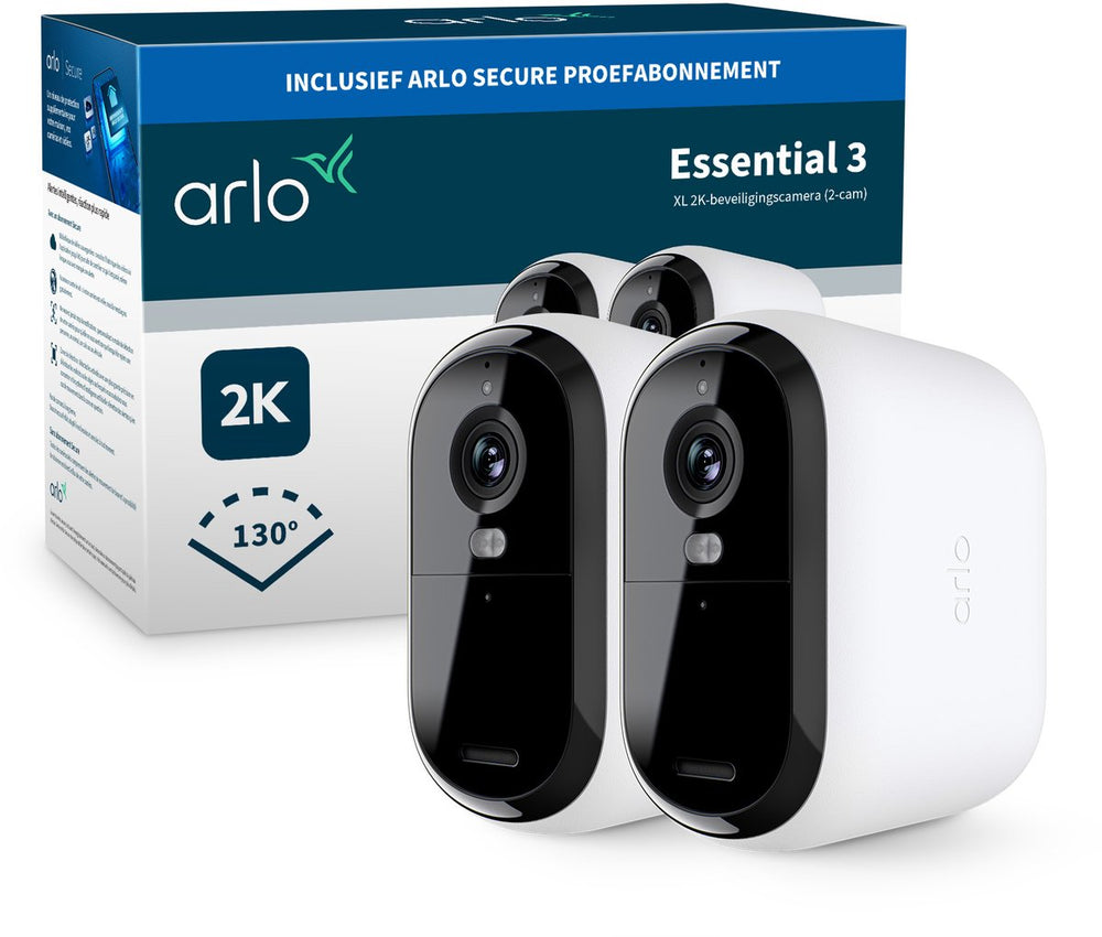 Arlo essential3 xl 2k beveiligingscamera - 2 ip-camera's