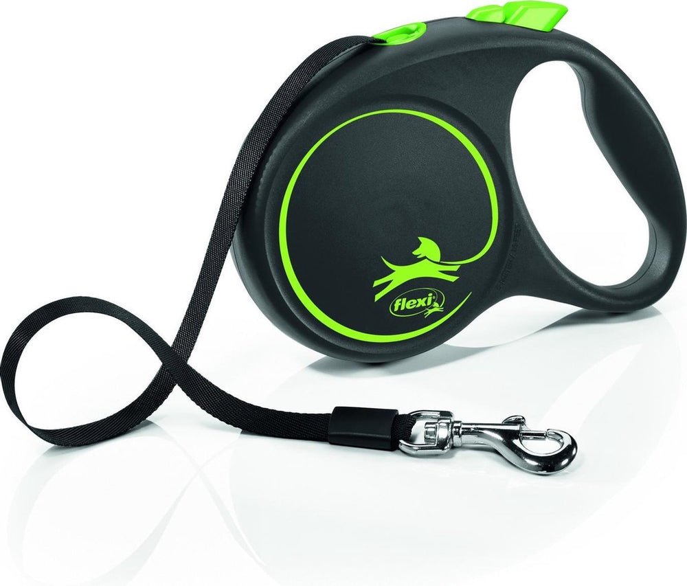 Flexi Rollijn zwarte designtape groen