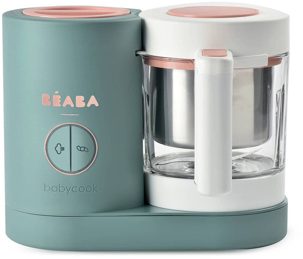 Béaba babycook neo stoomkoker - 4-in-1 babyvoedingbereider met glazen kom van 1250 ml - roestvrijstalen stoommand van 1000 ml - sabatier diamant-mes voor elke textuur - 50% zuiniger in water en energie - groen