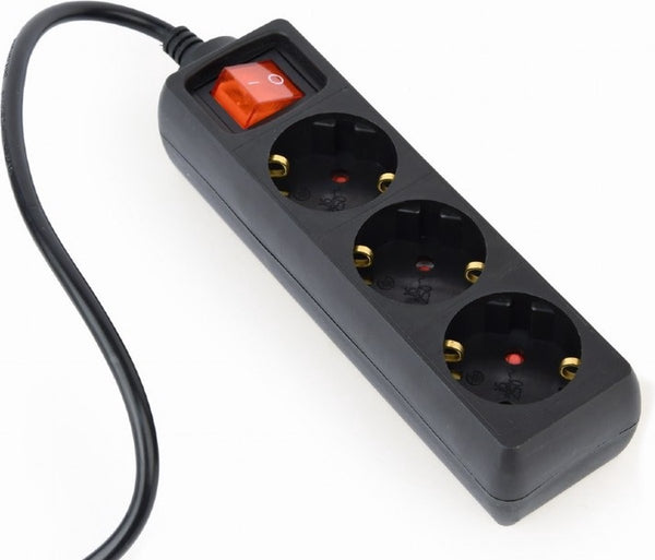 Energenie stekkerdoos met iec c14 stekker en 3 cee 7 3 contacten - met schakelaar zwart - 0,60 meter