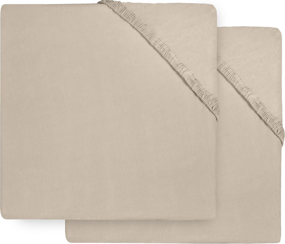 Jollein baby hoeslaken boxmatras - nougat - jersey - 2 stuks - 75x95cm