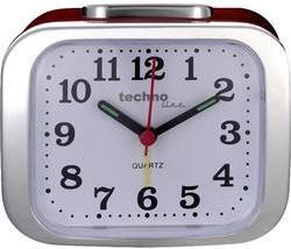 Technoline model xl rood - analoge quartz wekker in retro design