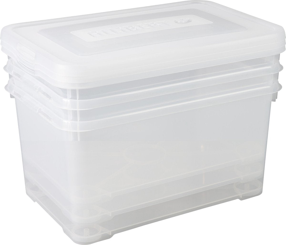 Curver allibert handy opbergbox - 3x50 liter - set van 3 - transparant