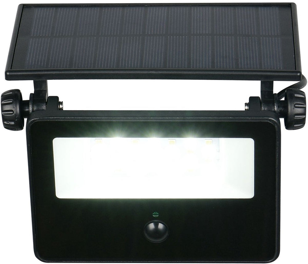 Rl live your light reality moura - wandlamp - zwart mat - incl. 1x smd 10 w - instelbare lichtkleur - bewegingssensor - wandmontage - oplaadbaar - snoerloos - solar - zonne-energie - kantelbaar - geheugenfunctie via de wandschakelaar - buitenverlichting -