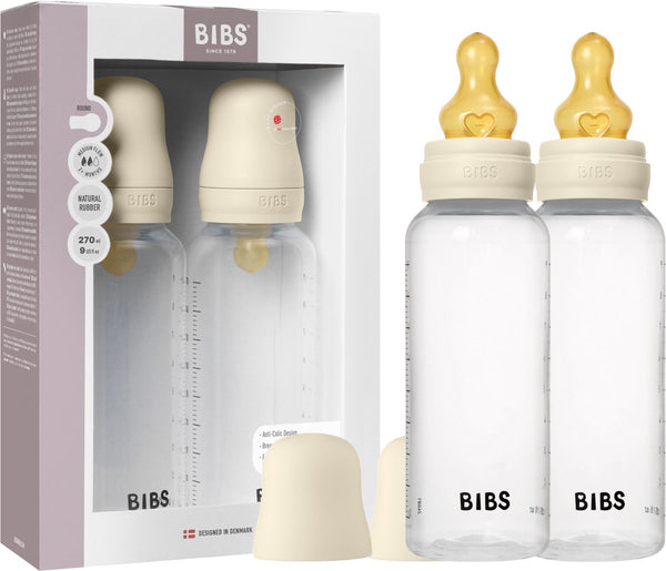 Bibs babyfles - 270ml - 2-pack - natuurrubber speen - ivory