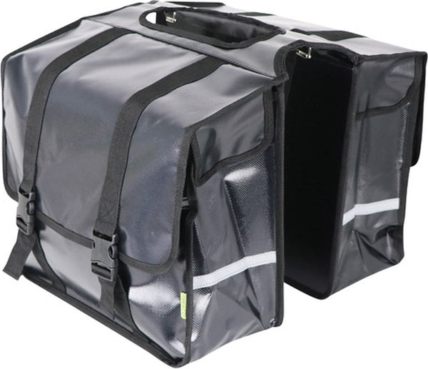 Dresco transporter dubbele fietstas 50 liter bisonyl zwart