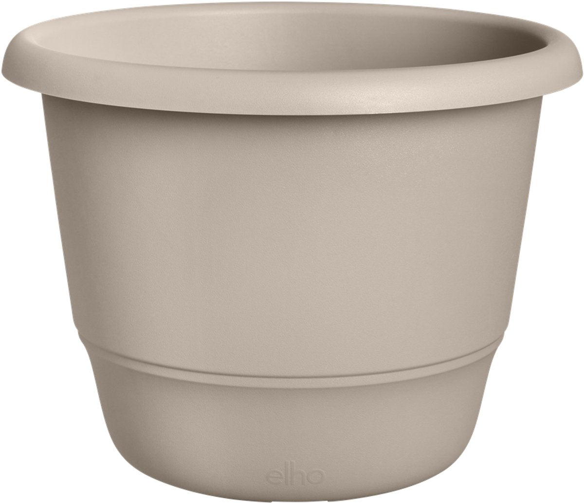 Elho amiga rond 47 - bloempot voor binnen buiten - 100% gerecycled plastic - ø 47.0 x h 35.3 cm - paddenstoel beige