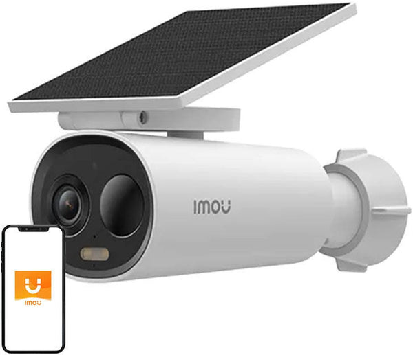 Imou cell 3c all-in-one - 2k draadloze beveiligingscamera voor buiten - inclusief ingebouwd zonnepaneel - volledig draadloos - bewaking voor buiten met nachtzicht in kleur - sirene - ip66 weerbestendig - grote 5000mah batterijcapaciteit