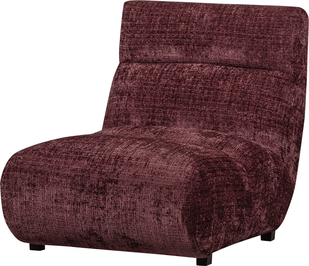 Woood observe fauteuil - chenille - aubergine - 82x75x96