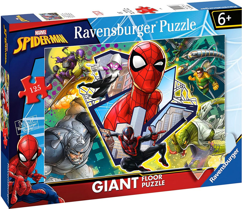 Ravensburger , reusachtige 125-delige vloerpuzzel spider-man met superheldenthema, veelkleurig
