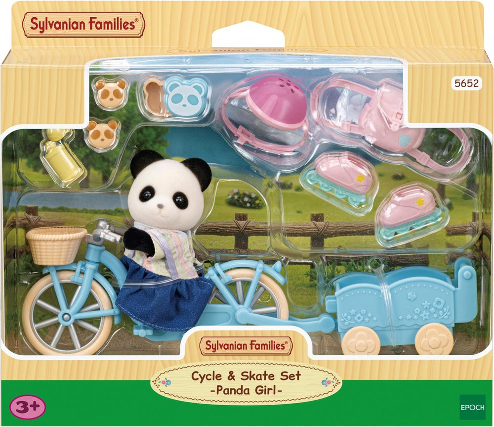 Epoch Sylvanian families 5652 fiets en skate panda meisje