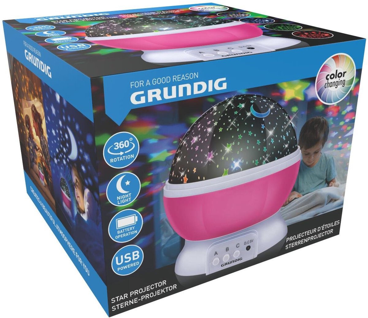Grundig - sterrenprojector - multicolor - nachtlampje - kinderkamer - sterrenlamp
