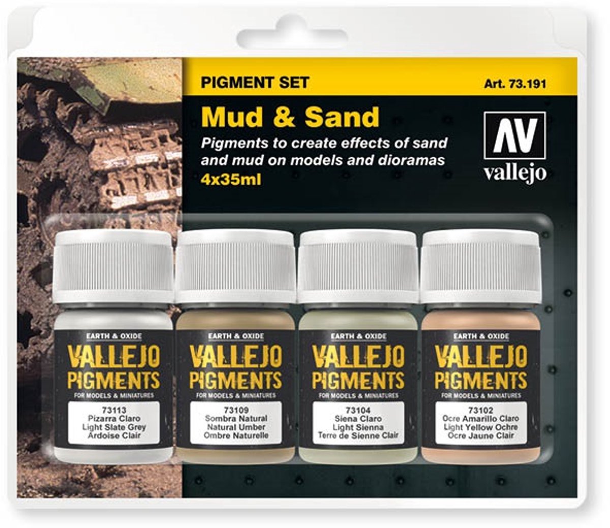Vallejo val73191 - pigment set mud sand set 4 kleuren