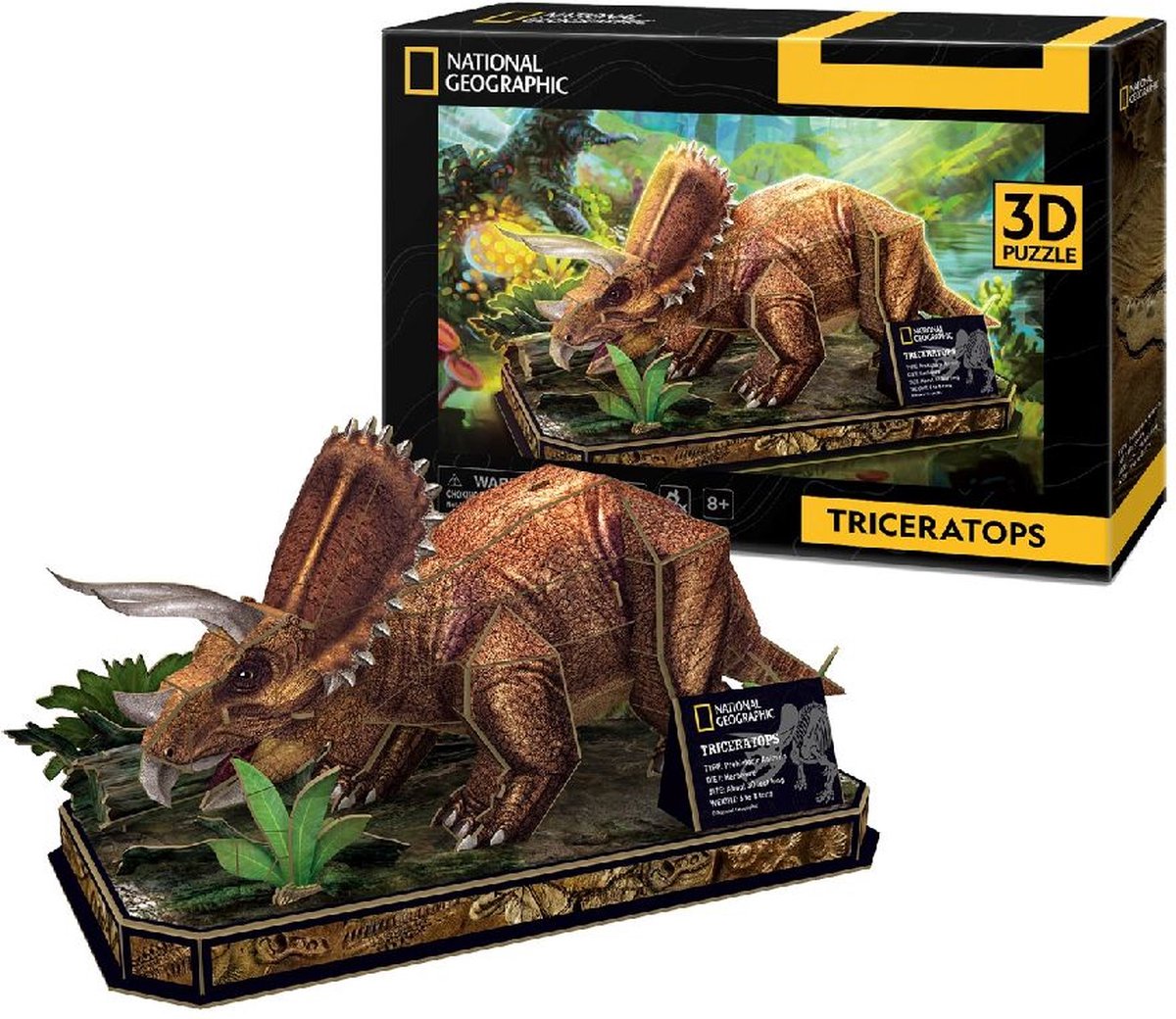 Cubic fun 3D puzzel van National Geographic met triceratops