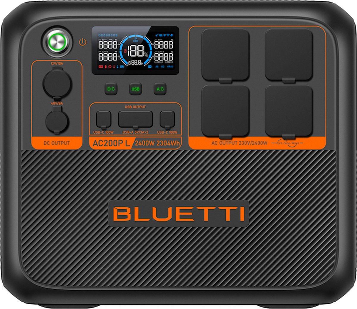 Bluetti eu bluetti ac200p l - power station - 2400w - 2304wh - 1200w solar input