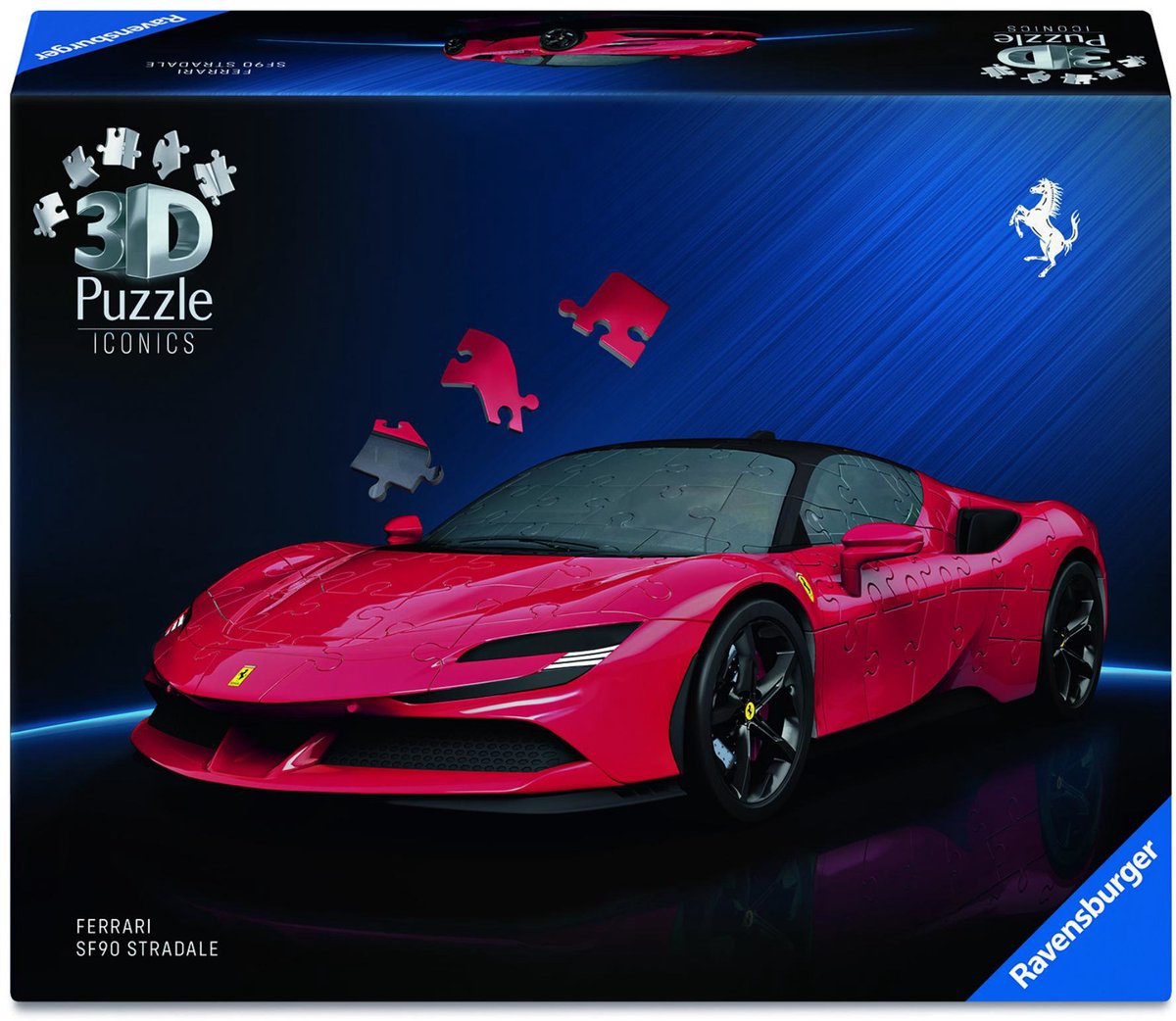 Ravensburger - iconics: ferrari sf90 stradale - 3d puzzel - 108 stukjes - bouwset voor kinderen vanaf 8 jaar