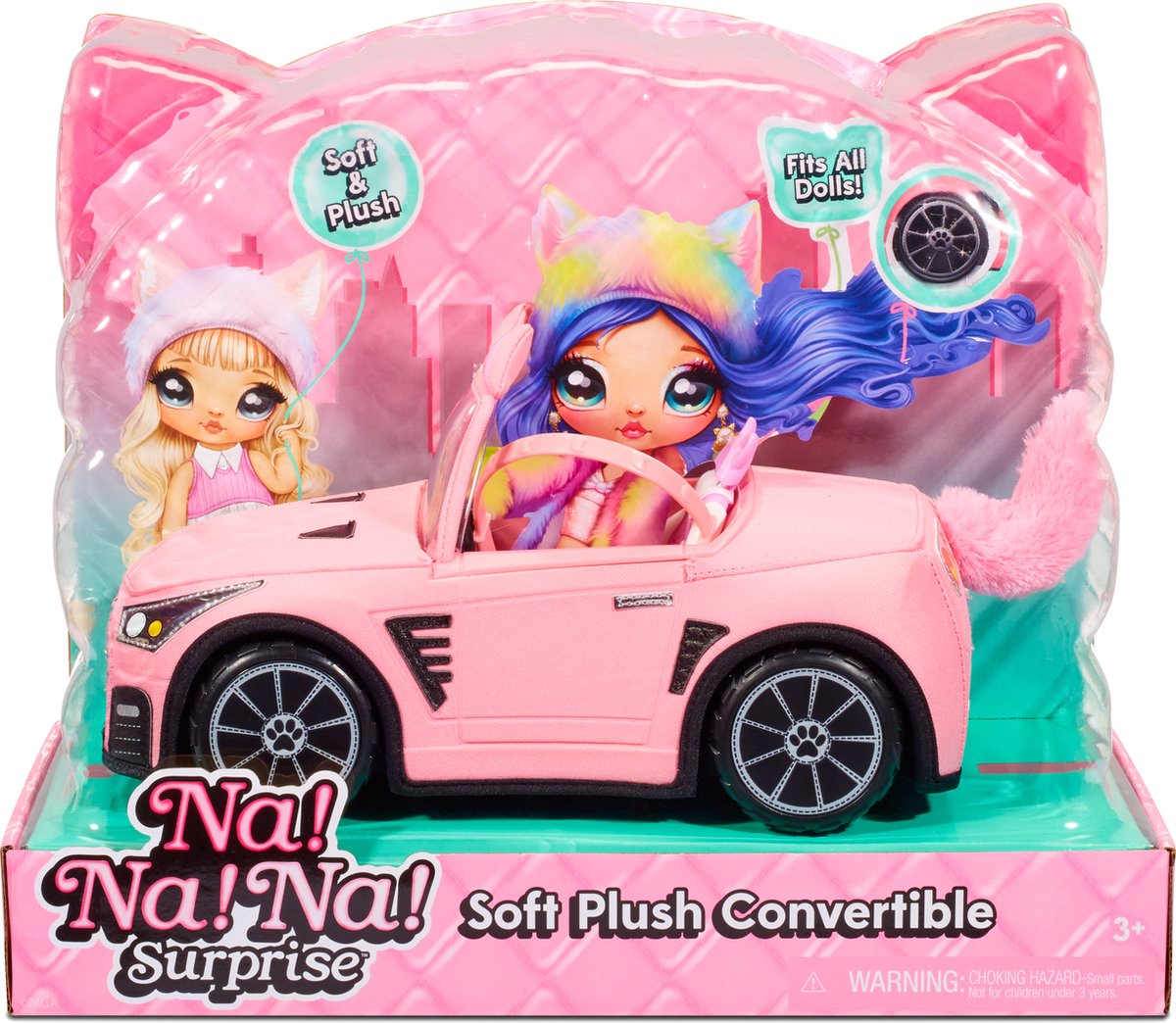 Na! Na! Na! Surprise convertible - soft plush convertible car - doll transport vehicle