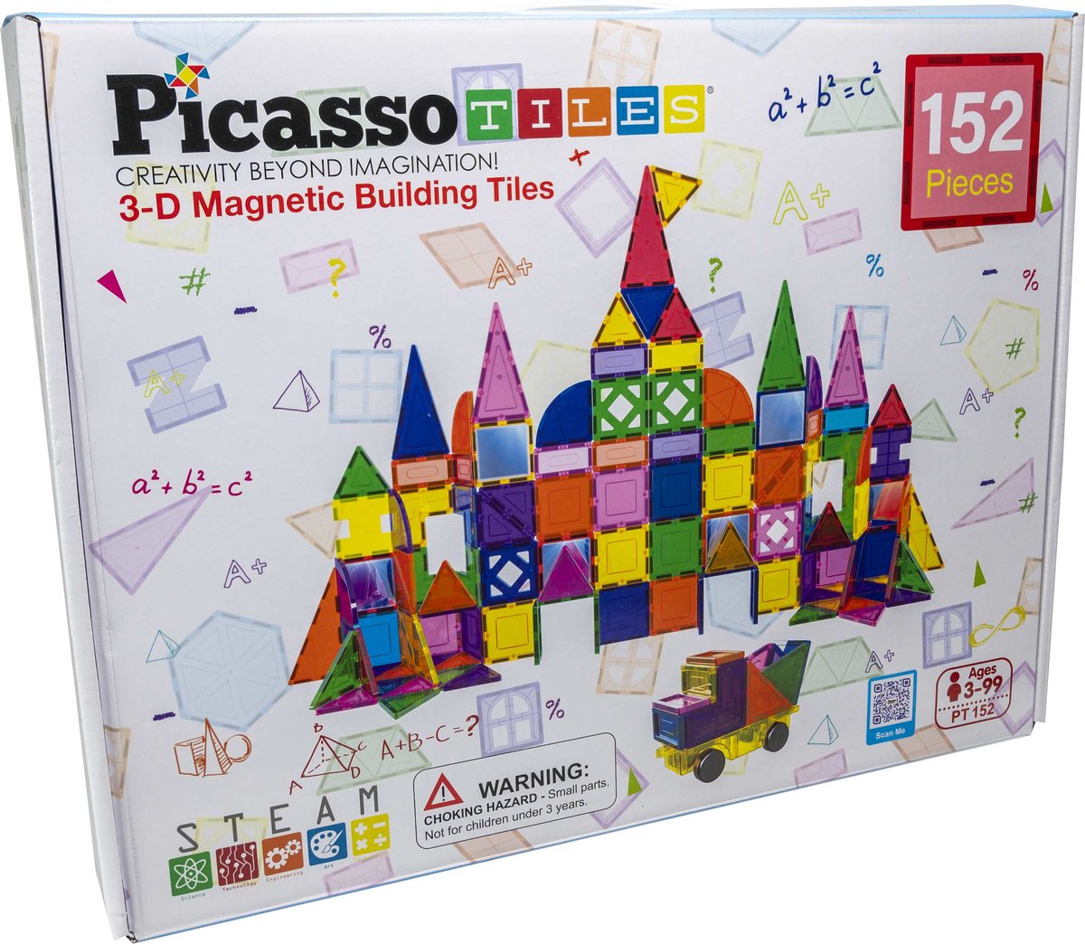 Picasso tiles tactic - constructiespeelgoed - magnetic tiles - magnetische tegels - blocks and mirrors set - stem speelgoed - creatief bouwspeelgoed - 152 delig - vanaf 3 jaar