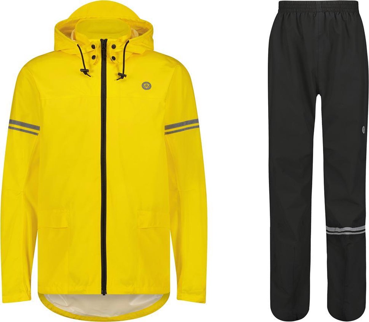 Agu original essential regenpak – 100% waterdicht winddicht – dames heren - poray 5.000 – gerecycled materiaal – geel - maat xxl