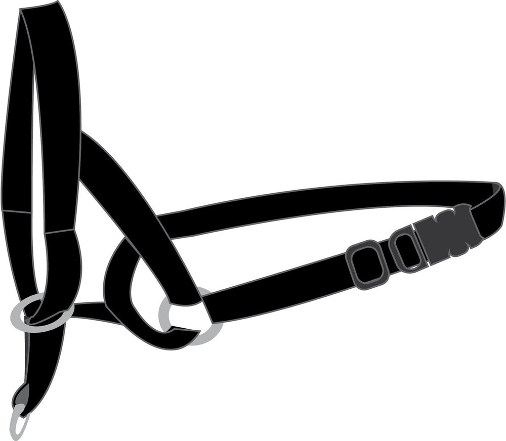 Flamingo easy leader - hoofdhalsband honden - halsband easy leader zwart m 42-55cm 15mm - 1st - 117278 - 1st
