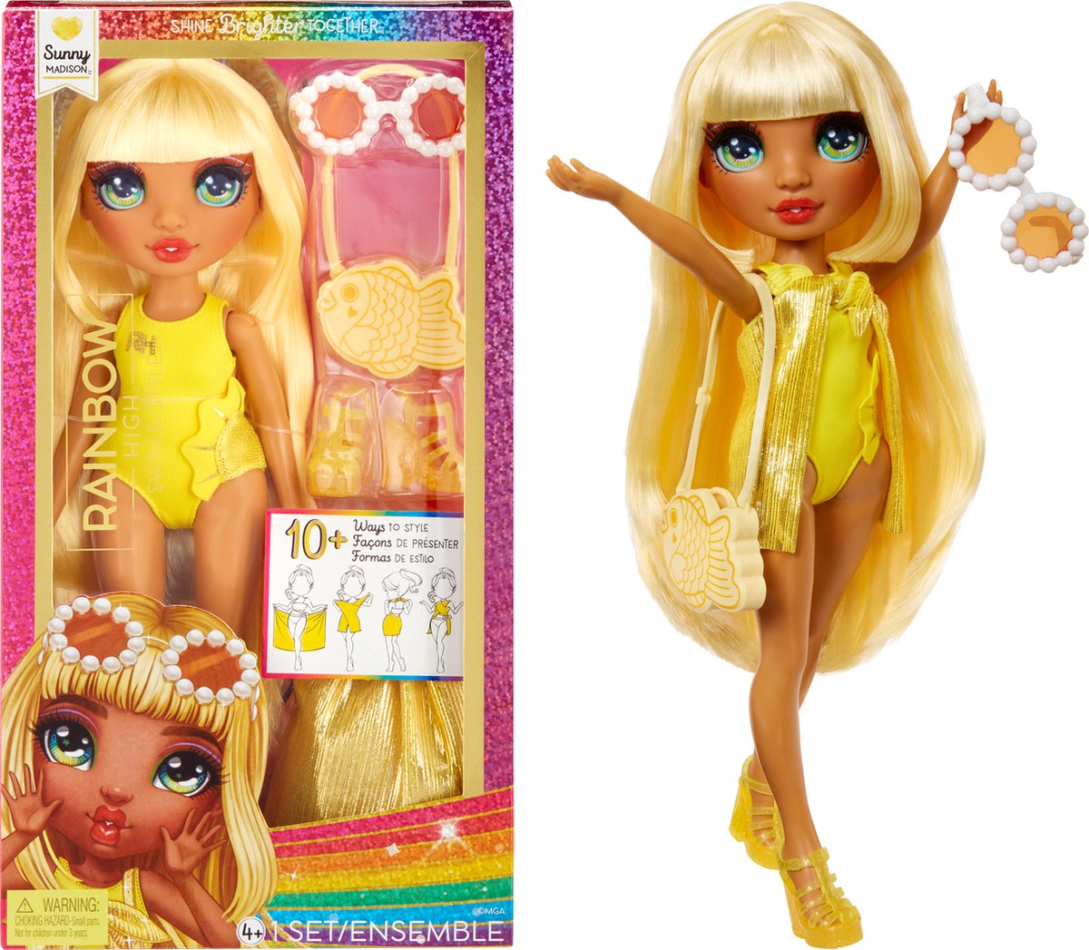 Rainbow High Swim Style Fashion Doll - 28 cm - Sunny (Yellow)