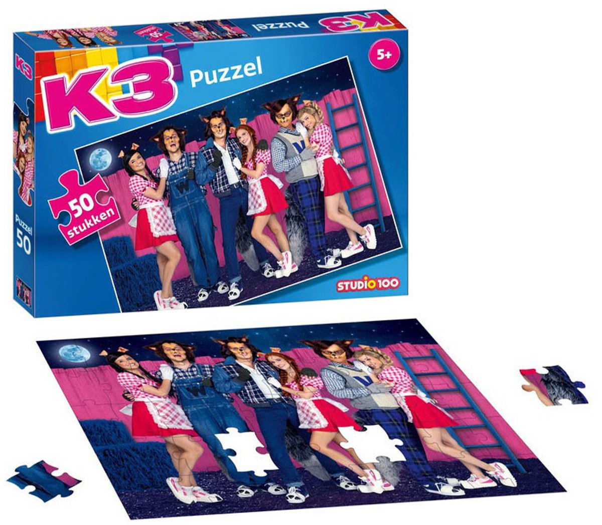 Studio 100 k3 legpuzzel 3 bigetjes en de wolven, 50st.