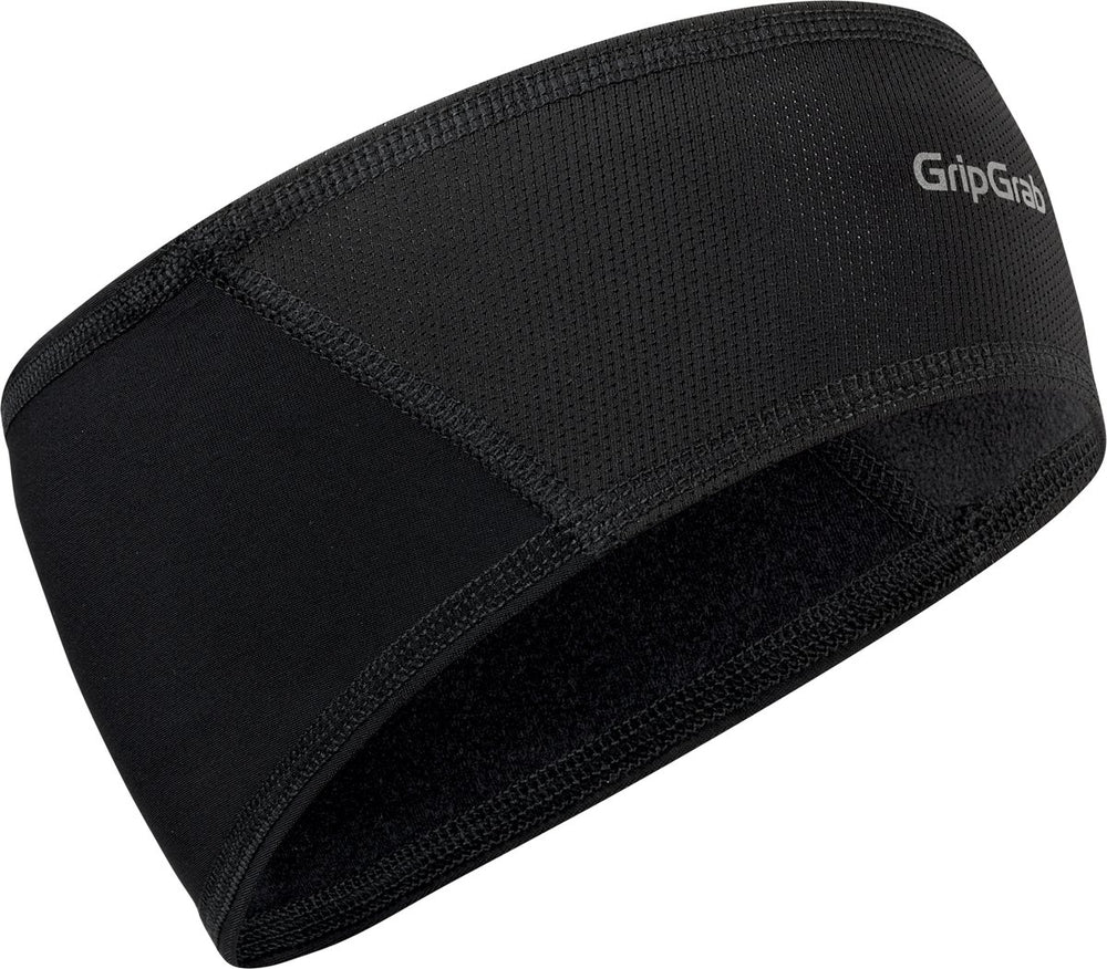 Gripgrab - lichte fiets hoofdband voor onder de fietshelm met winddichte voorzijde wielersport headband - zwart - unisex - maat l