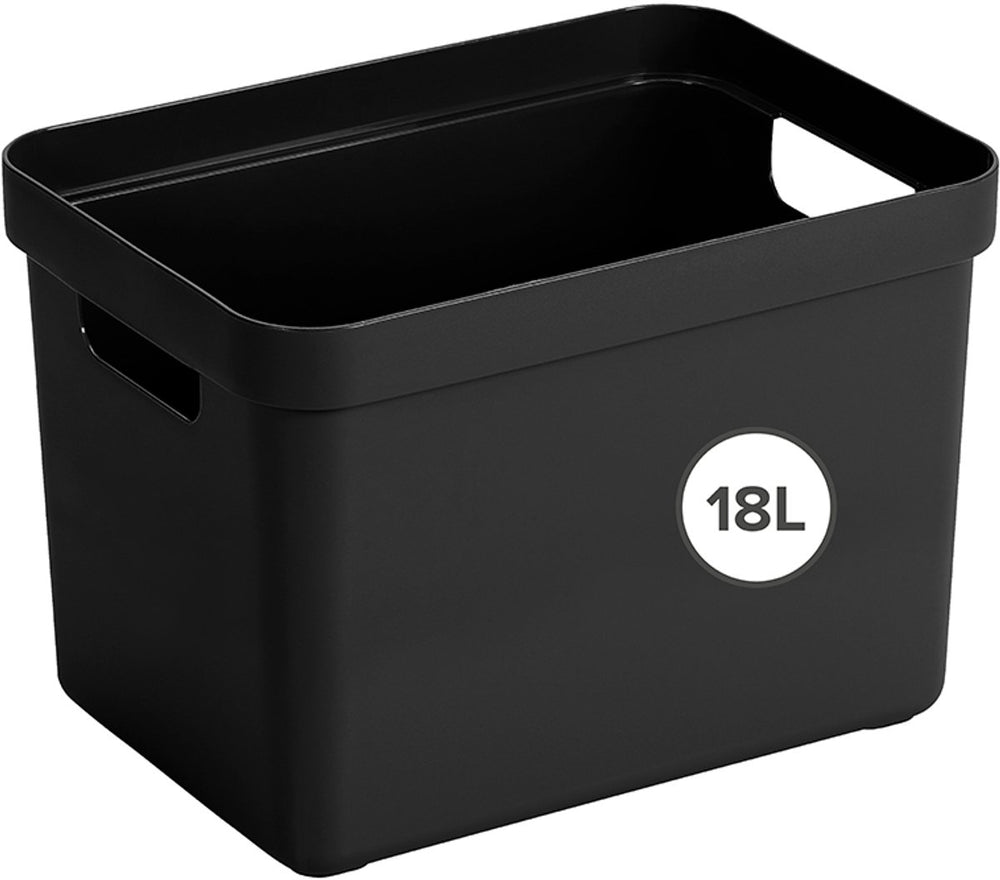 Sunware sigma home opbergbox 18l - 35x24.6x24.3 cm - zwart